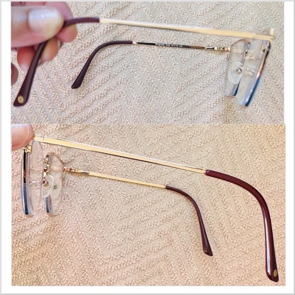 Elegant Cat Eye Full Rim Glasses Burgundy and Gold. - Picture 7 of 10